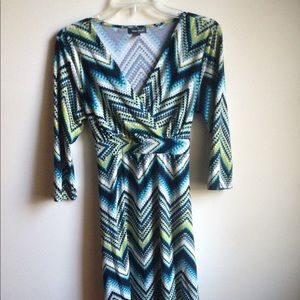 Womens Teal Green Black Dress Size 8